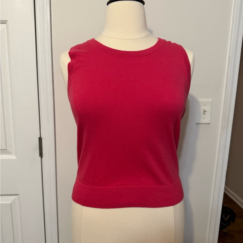 Talbots Sleeveless Knit Tank in Bright Fuchsia